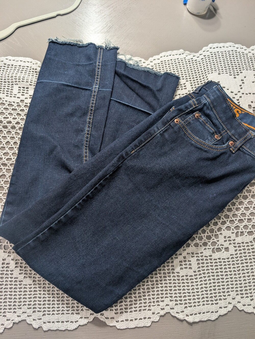 Levis Dark Blue Denim Jeans - Classic Straight Fit Boys Size 20, 30X32